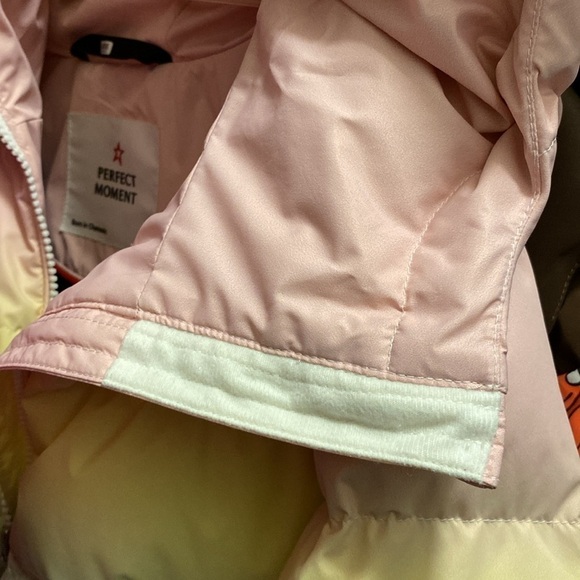 Perfect Moment Jacket Polar Flare Hooded Ombre Quilted Ski Pastel Rainbow XL GUC - Picture 10 of 15